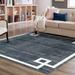 Blue/White 94 x 94 x 0.33 in Area Rug - 17 Stories Contemporary Aimeeleigh Area Rug Navy Blue-Light Blue Color | 94 H x 94 W x 0.33 D in | Wayfair