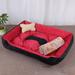 Tucker Murphy Pet™ Kennel Four Seasons Generic Dog Sleeping Mat Pet Bed Cotton in Red/Black | 6" H x 35.5" W x 27.5" D | Wayfair