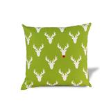 Christmas RUDOLPH Lime Zippered Pillow Cover Only