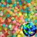 500 PCS Colorful Glowing Stones Fish Tank Glow Gravel Glow in The Dark Aquarium Pebbles Decorative Gravel Rocks Glowing Pebbles Luminous Stones for Plant Aquariums Landscaping Home Decor