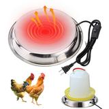 Poultry Waterer Drinker Heated Base Chicken Water Heater for Winter Chicken Coop Warmer Metal Chicken Heat Plate Waterproof Smart Pet Waterer Heater for Prevents Freezing