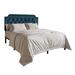 House of Hampton® Dwayna Tufted Platform Bed Upholstered/Velvet/Metal in Blue | 45.47 H x 54.5 W x 77.6 D in | Wayfair