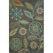 Blue/Green 37.2 x 31.2 x 0.3 in Area Rug - Red Barrel Studio® Floral Machine braided Rectangle 2'7.2" x 3'1.2" Area Rug in Blue/Yellow/Green | Wayfair