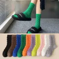 Chaussettes mi-mollet respirantes en coton pour femmes chaussettes mi-mollet chaussettes