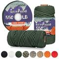 XKDOUS 550 Paracord 50ft Camo Green Parachute Cord 100% Nylon 7 Strand Inner Core Type III Tactical Paracord Rope Outside Survival Gear for Bracelets Lanyards Handle Wraps Camping & Hiking