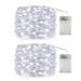 White 32 feet 100 LED Fairy Lights Garland - Wedding Party Event Home Centerpieces Backdrop Decorations Supply Battery Operated String light Waterproof Copper Wire Lights with Timer 2 PacK 16ft/Pack