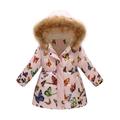 kpoplk Toddler Girl Winter Coat Toddler Coral Hood Jacket with Bear Ear Baby Boys Girls Winter Fall Zipper Lightweight Hoodies(Pink)