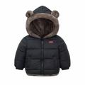 Toddler Snow Coat Winter Warm Zip Up Cute Ear Hoodie Jackets Pockets Solid Color Kids Baby Cardigan Outerwear (3-4 Years BlackA1)