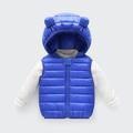 kpoplk Boys Lightweight Jacket Toddler Baby Girl Boy Hooded Jacket Vest Hoodie Sleeveless Waistcoat Warm Jacket Outwear with Zipper Pocket(Blue)