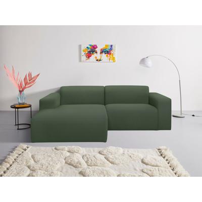 Ecksofa INOSIGN "Koa,228cm, L-Form, Modulsofa, Webstoff, Cord", grün (khaki), B:228cm H:88cm T:159cm, 62% Polypropylen, 32% Polyester, Sofas, Designsofa, weicher Lounge-Sitzkomfort, Welleunterfederung, bodentief Image