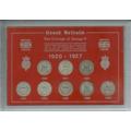 1920-1927 King George V Sixpences Great Britain British Coin Collection Collector Silver Sixpence 6d Set