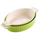 MALACASA, Series Bake, Oval Baking Dish Set of 2 (12.75"/14.5"), Oven to Table Baking Dish with Ceramic Handles Ideal for Lasagne/Pie/Casserole/Tapa, Green