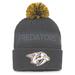 Men's Fanatics Branded Charcoal Nashville Predators Authentic Pro Home Ice Cuffed Knit Hat with Pom