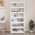 vidaXL Book Cabinet White 80x35x183 cm Solid Wood Pine