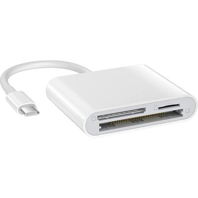 USB C CF/SD/TF Kartenleser, Compact Flash Reader 3 Slot Speicherkartenadapter für Typ-C Geräte