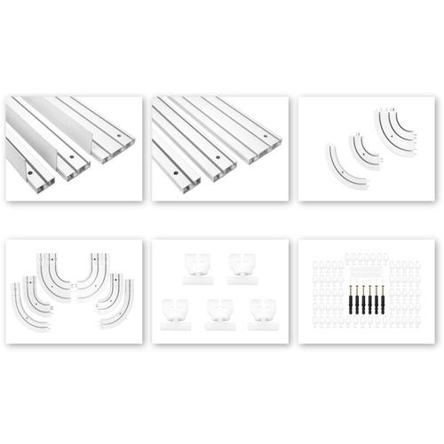 Gardinenschienen 1-3 läufig, Kunststoff PVC weiß, Auswahl Zubehör OM: 2-läufig, Gardinenschiene - 2