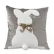 Juste de coussin en velours pour enfants taie d'oreiller lapin miel carré beige mignon