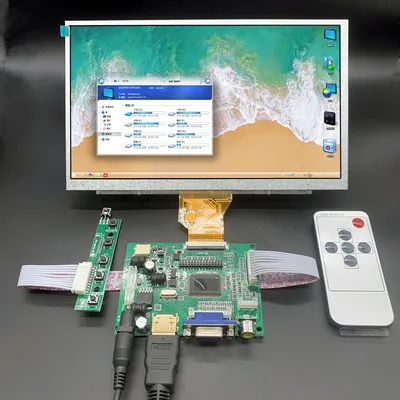 Moniteur d'écran LCD 9 pouces avec télécommande carte de contrôle 2AV HDMI VGA Compatible pour