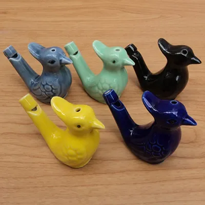 Sifflet d'oiseau d'eau en céramique coloré pour enfants dessin musical jouets de bain