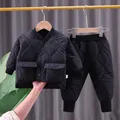 Parkas à manches longues en coton chaud pour enfants survêtements pour tout-petits pantalons de