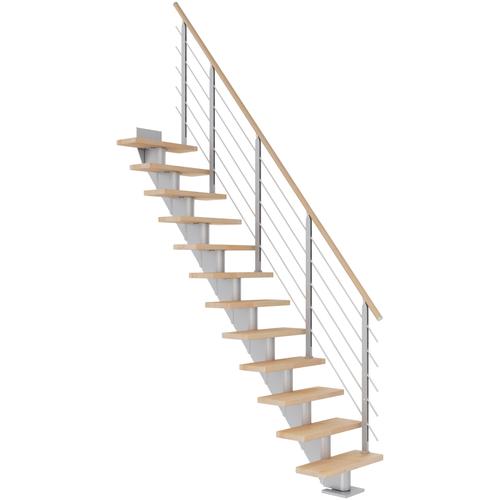 „DOLLE Mittelholmtreppe „“Frankfurt““ Treppen Gr. gerade, grau (perlgrau) Treppen“