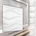 Hexim - Panneaux muraux 3D en plastique pvc - revêtement mural blanc avec aspect 3D - motifs Wave:
