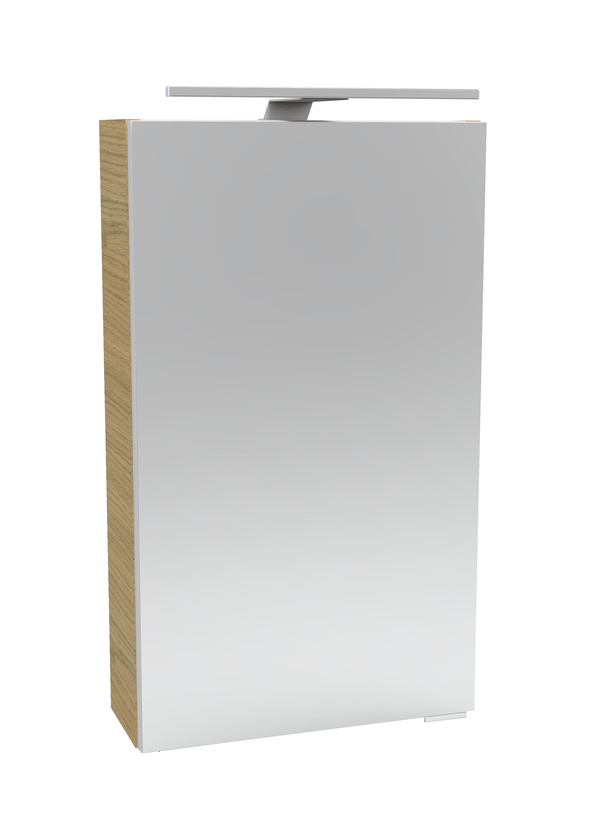 Spiegelschrank FACKELMANN "SBC", beige (sandeiche, beige, braun), B:40cm H:68cm T:15,3cm, Schränke, für das Gästebad, Schalter und Steckdose, Breite 40cm, Anschlag links Image