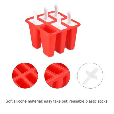 Silicone Ice Pops Molds 6Pcs, with Sticks Funnel and Cleaning Brush