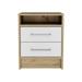 Sophisticated and Stylish White and Light Oak Nightstand