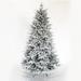 7 Ft Snow Flocked Christmas Tree, Artificial Hinged Pine Tree with White Realistic Tips Unlit