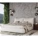 VIG Furniture Nausta White Leather Bed Upholstered/Genuine Leather | 42 H x 81 W x 78 D in | Wayfair VGKKB-75X-BED-EK