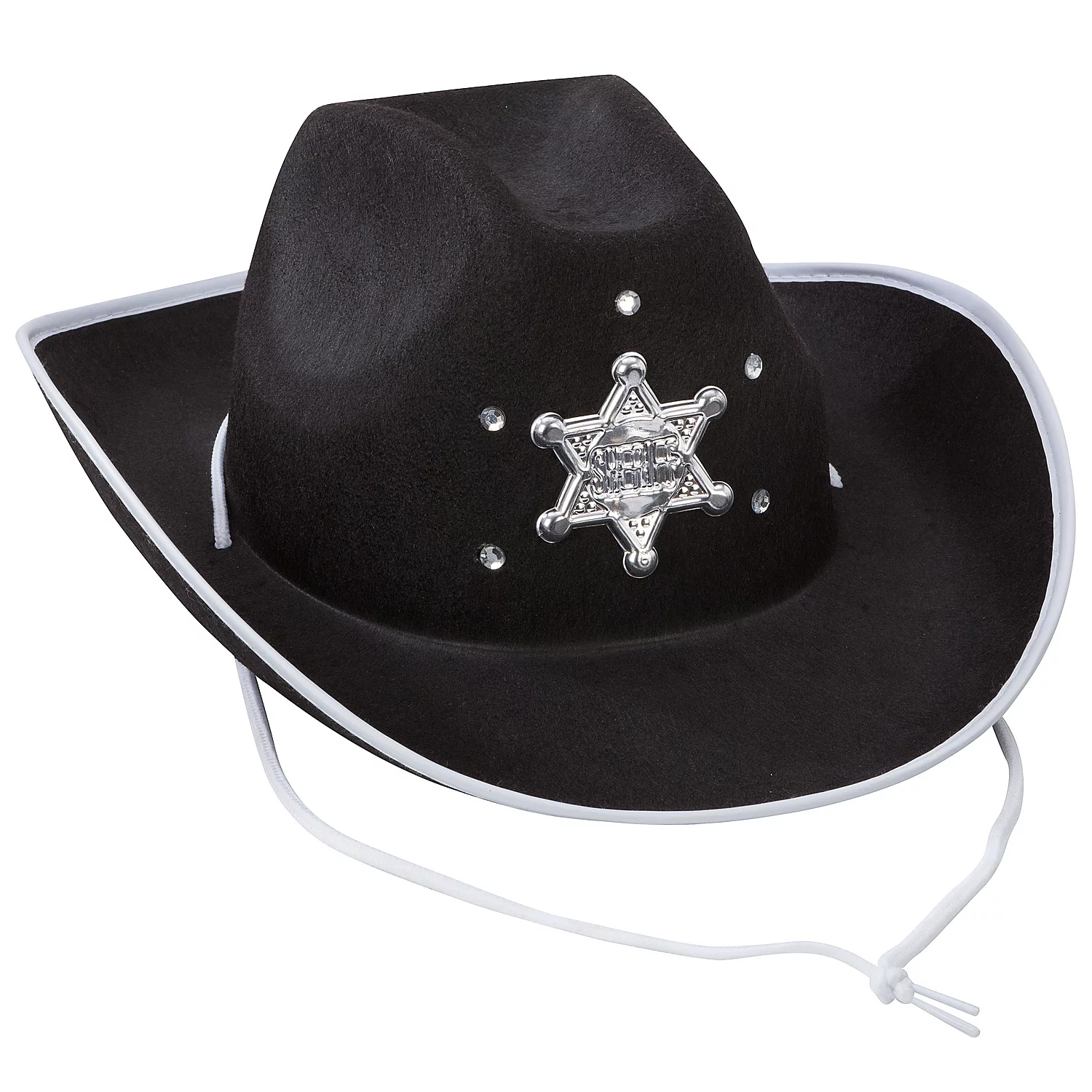 Chapeau de cowboy "shériff" pour enfants, noir