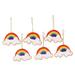 The Holiday Aisle® Rainbow Delight Beaded Hanging Figurine Ornament Set Of 6 Fabric | 3.3 H x 4.9 W x 1 D in | Wayfair
