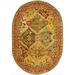 Orange/Red 78 x 54 x 1 in Area Rug - Bungalow Rose Oriental Hand Braided Oval 4'6" x 6'6" Indoor/Outdoor Area Rug in | Wayfair