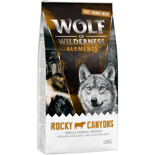 12 kg Rocky Canyons Freilandrind Wolf of Wilderness Monoprotein getreidefreies Hundefutter trocken