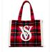 Victoria's Secret Bags | Christmas 2022 Plaid Victoria’s Secret Tote Bag | Color: Red/White | Size: Os