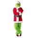 Aunaeyw Christmas Green Santa Costume Set for Adults Kids Deluxe Furry Fancy Dress Outfit Halloween Xmas Funny Cosplay Costume Props