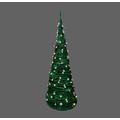 SHATCHI 4Ft-6Ft Prelit Pre Pop up Christmas Tree Xmas Home Indoor LED Warm White Lights Baubles Decorations Battery Operated, Silver, 6Ft