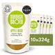 Organic Apple, Miso & Seaweed Broth by Borough Broth - Vegan Friendly - Freshly Made with Organic Ingriedients & British Spring Water - Low-Cal & Gluten Free - Delivered Chilled - 10 x 324g