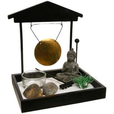 Zen-Garten - Holz - schwarz - 15x15 cm - Atmosphera créateur d'intérieur Image