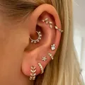 Helix Daith – boucles d'oreilles en Zircon doré pour femmes Piercing Cartilage Tragus Rook anneau