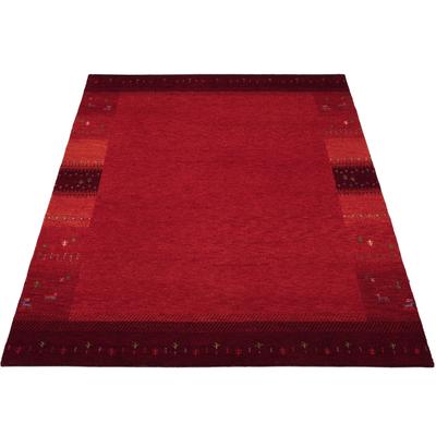 Wollteppich OCI DIE TEPPICHMARKE "INTENSE MALA", rot (dunkelrot), B:120cm H:12mm L:180cm, Schurwolle, Teppiche, handgeknüpft, reine Schurwolle, fußwarm, Wohnzimmer Image