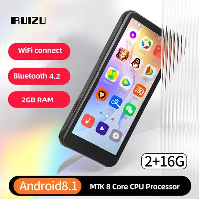 RUIZU-Lecteur de musique MP3 et MP4 Z80 Android WiFi Bluetooth 4.2 écran tactile complet 16 Go