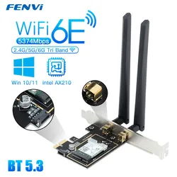 FENVI-Adaptateur de carte réseau sans fil Intel AX210 PCIe WiFi 6E Bluetooth 5.3 Stérilisation