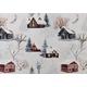 Christmas Snow WInter Houses Fabric Place Mats Pan Stand