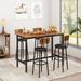 Bar Table Set for 4 Bar stools PU Soft seat with backrest