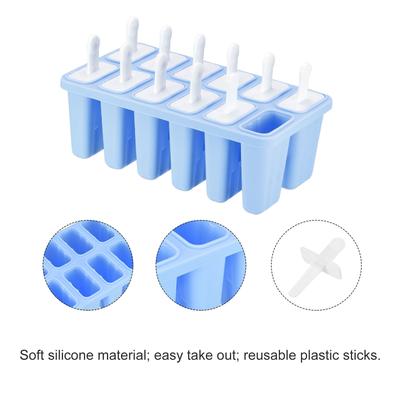 Silicone Ice Pops Molds 12Pcs, with Sticks Funnel and Cleaning Brush