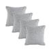 Sevita Coastal Chevron Natural Cotton Square Pillow, Feather Filled, Set of 4