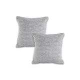 Sevita Chevron Natural Cotton Square Pillow, Feather Filled, Set of 2