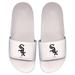 Men's ISlide White Chicago Sox Primary Logo Motto Slide Sandals